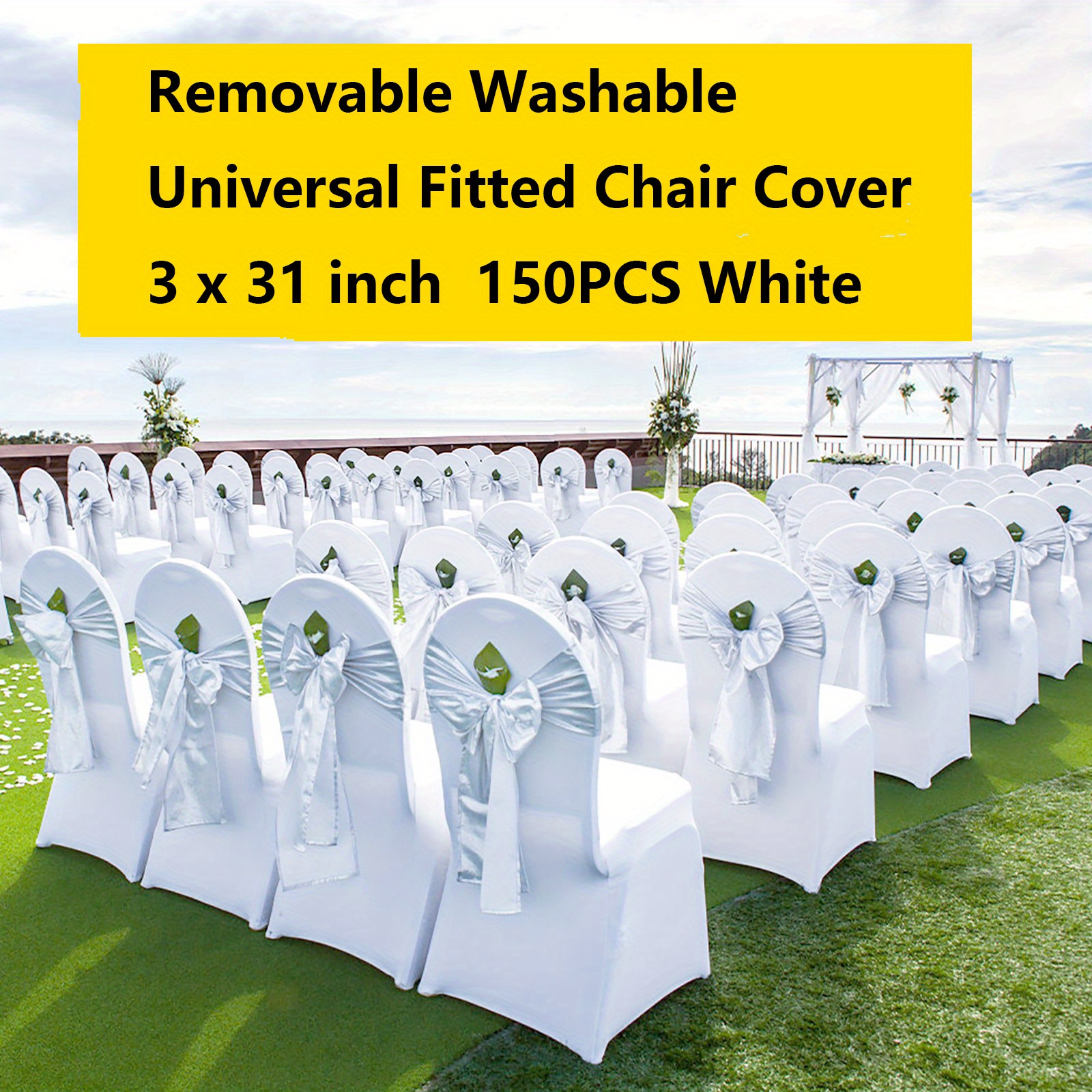 

Stretch Spandex Folding Chair Covers, Universal Fitted Chair Cover, Detachable Washable Protective Slipcovers, For Wedding, Holiday, Banquet, Party, Celebration, Dining