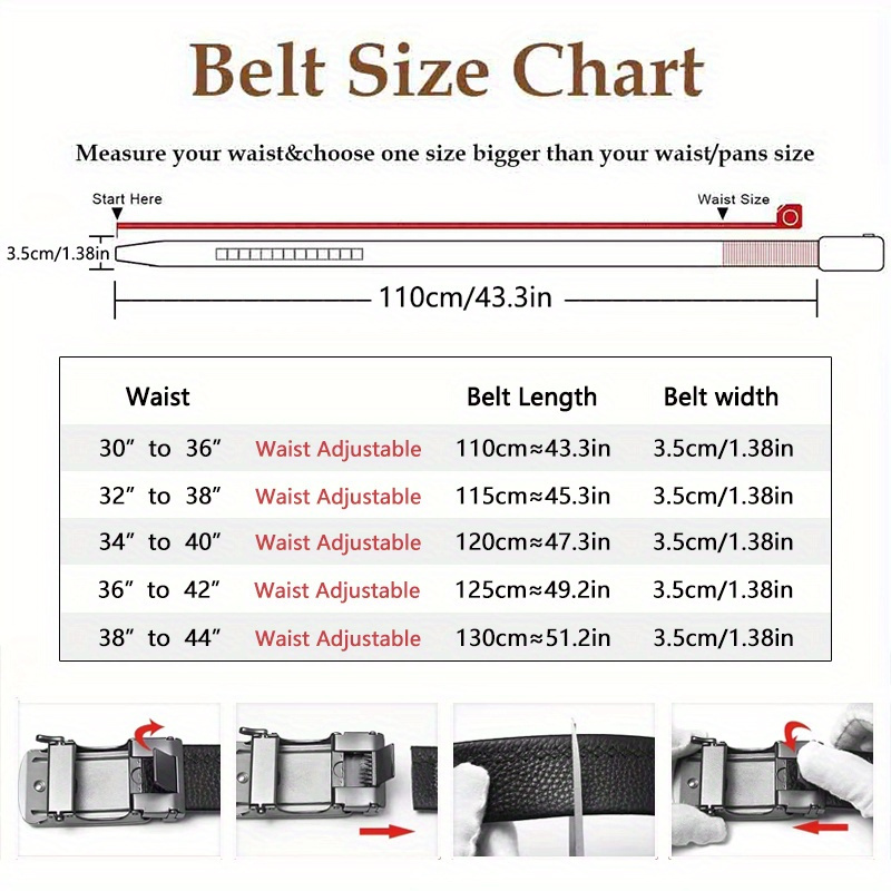 2pcs Large Size Leather Belts, No Buckle Design