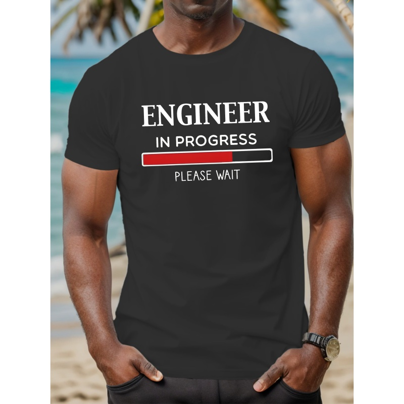 

Men's In Progress Novelty T-shirt - 100% Polyester Knit Fabric, Geometric Pattern, Crew Neck, , Slight Stretch, Summer Short Sleeve Tee For Adults