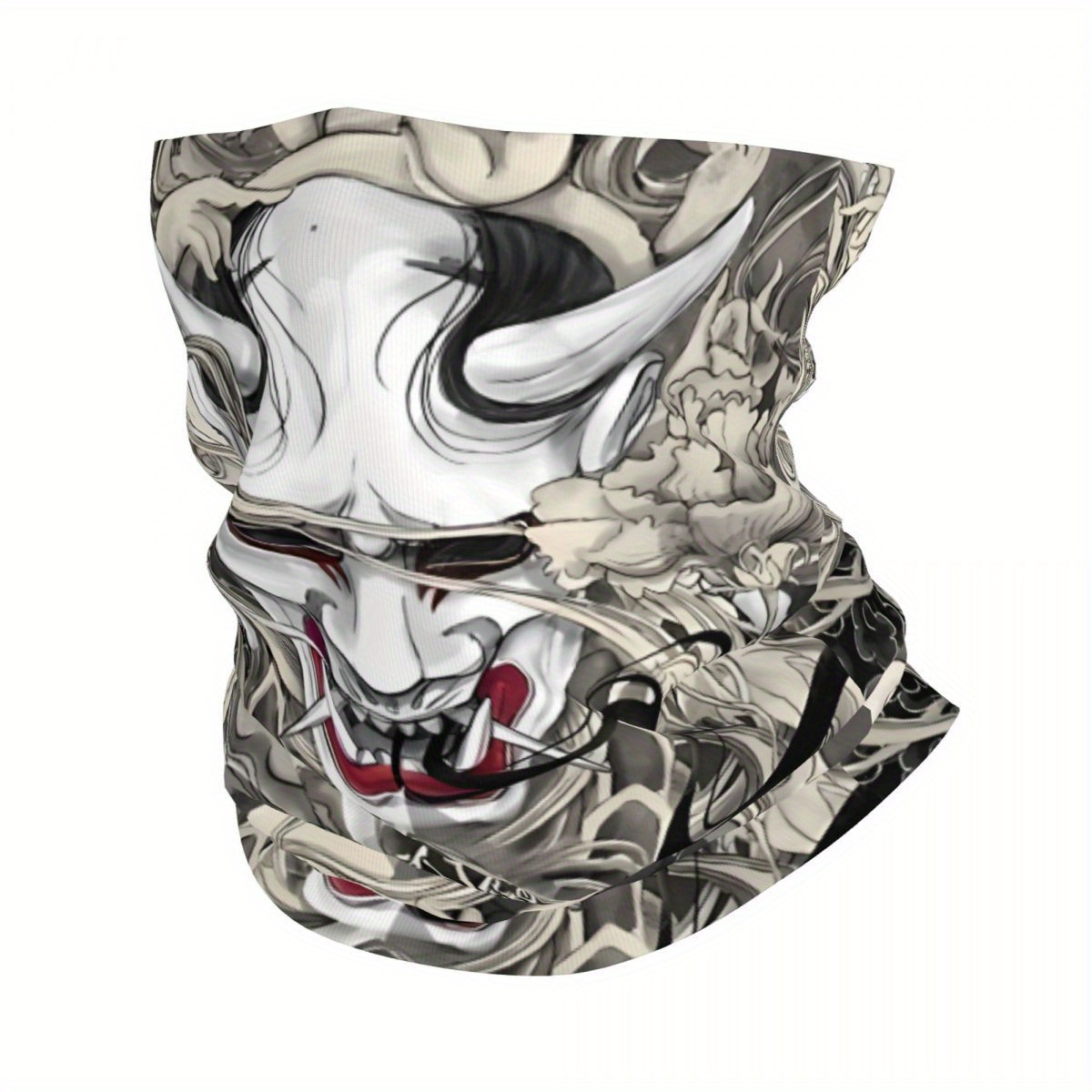 

Oni Mask Bandana - 20in/50cm - New Year's Day Gift - Men's Novelty Scarf - Knit Fabric - Polyester & Spandex