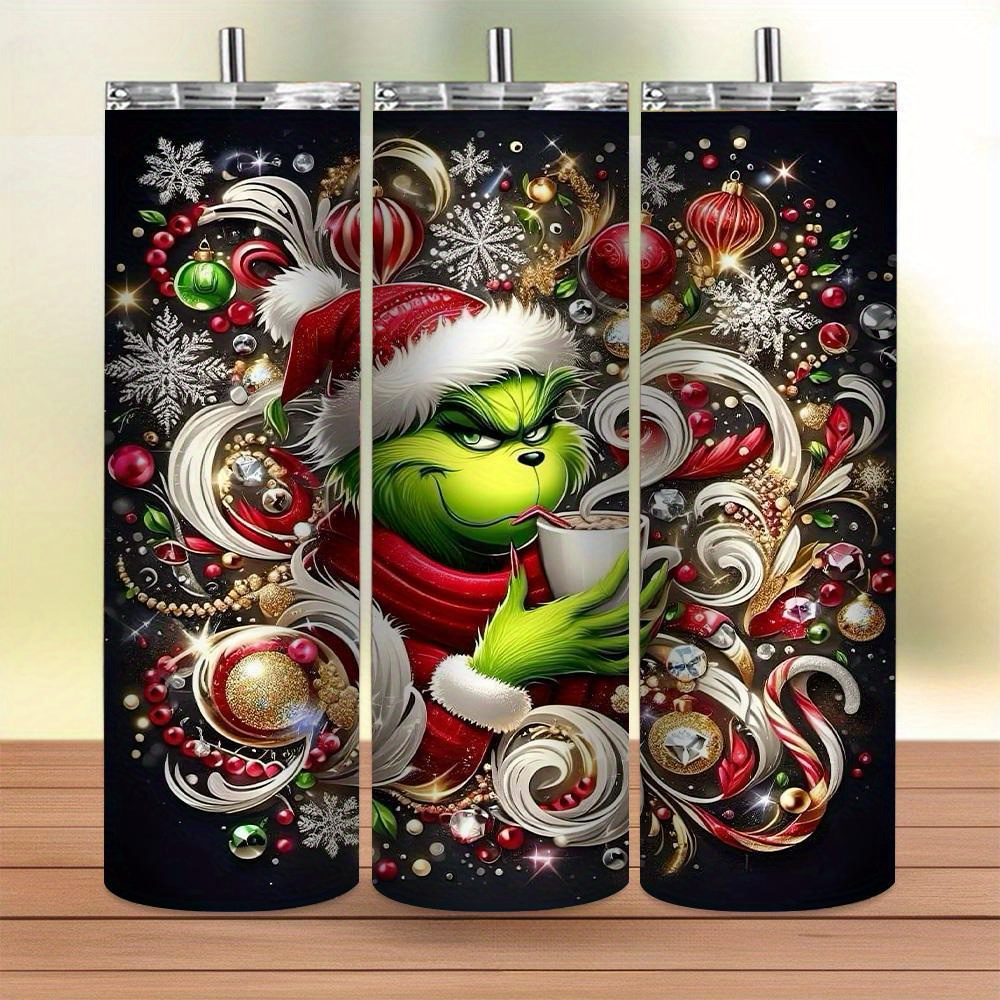 

1pc Christmas 20oz Insulated Steel - Reusable, -, -, -, Mixed , For //camping, For Halloween/day Of /christmas/easter/, For Men And Women