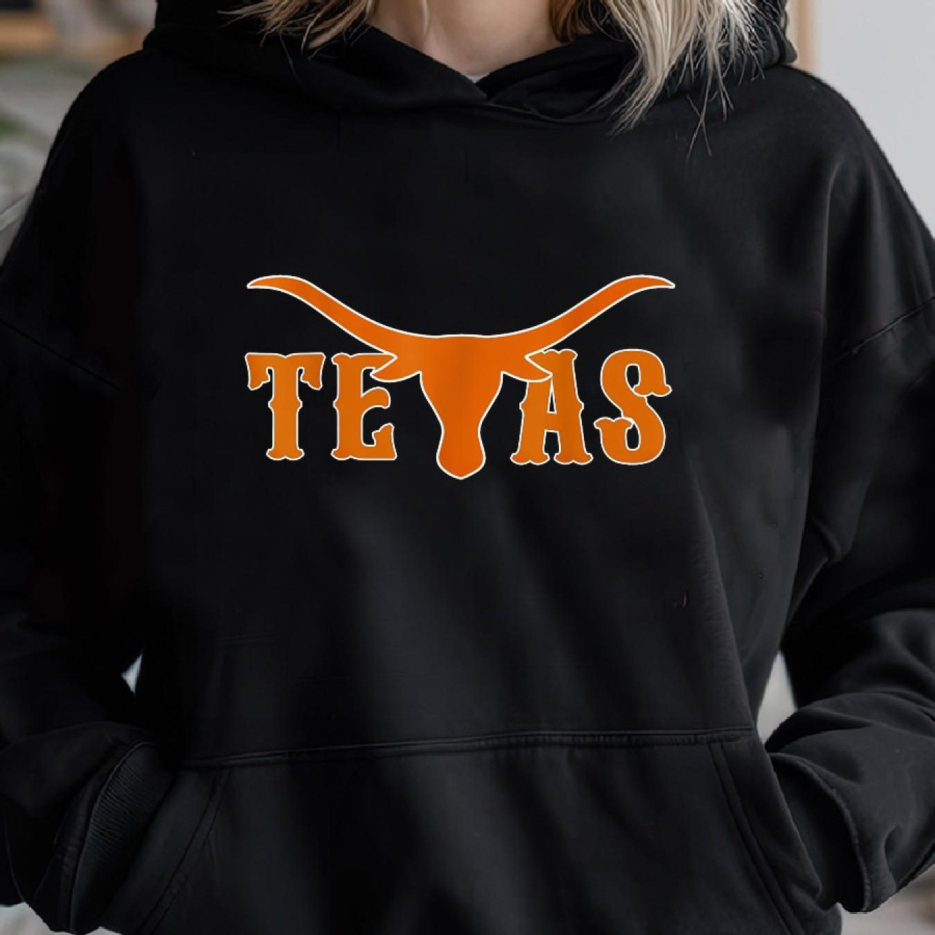 

Longhorn Pride Bull American Cozy Pullover Hoodie, Casual Long Sleeve Hoodie For Sprots