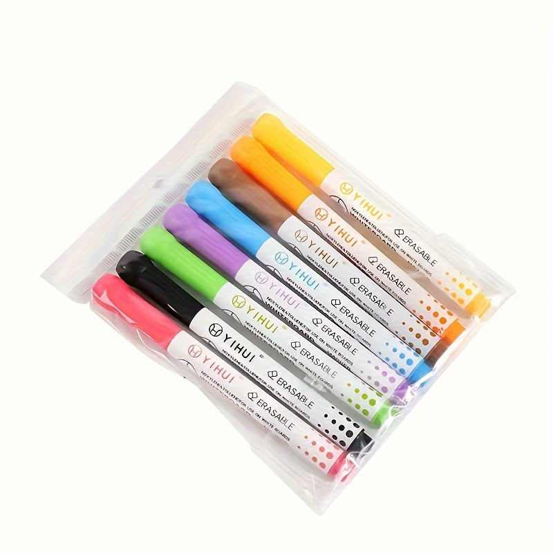 

8pcs Erasable Whiteboard Markers - 8 Vibrant Colors, Smooth Writing, Low Odor, Quick Dry, Office Meetings, Conferences, And Teaching - Plastic Material.