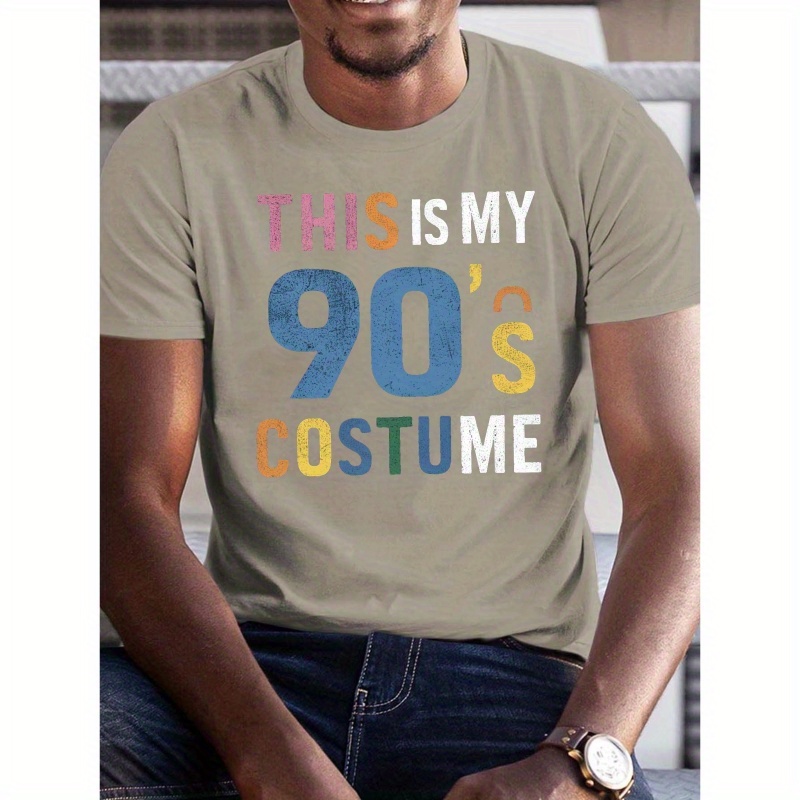 

Retro 90s Graphic Tee For Men - Casual Short Sleeve, Breathable Polyester, Machine Washable - Fashion, 90s Costume, Tee Shirt, Casual, Short Sleeve