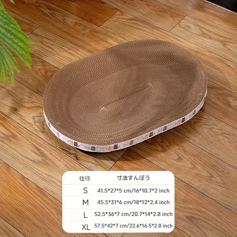 TEMU Corrugated Paper Cat Board Oval Cat Nest Bowl Shaped Cat Sofa Claw Grinder Wear-resistant Cat Basin Pet Supplies Cat Toys Do Not Fall