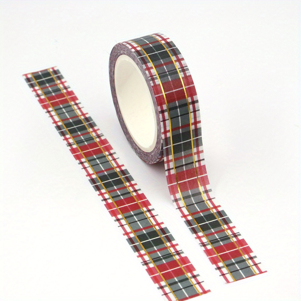 Image of 1pc Christmas Folded And Golden Stripe Washi Tape Paper Masking Tape Merry Christmas Washi Tape
