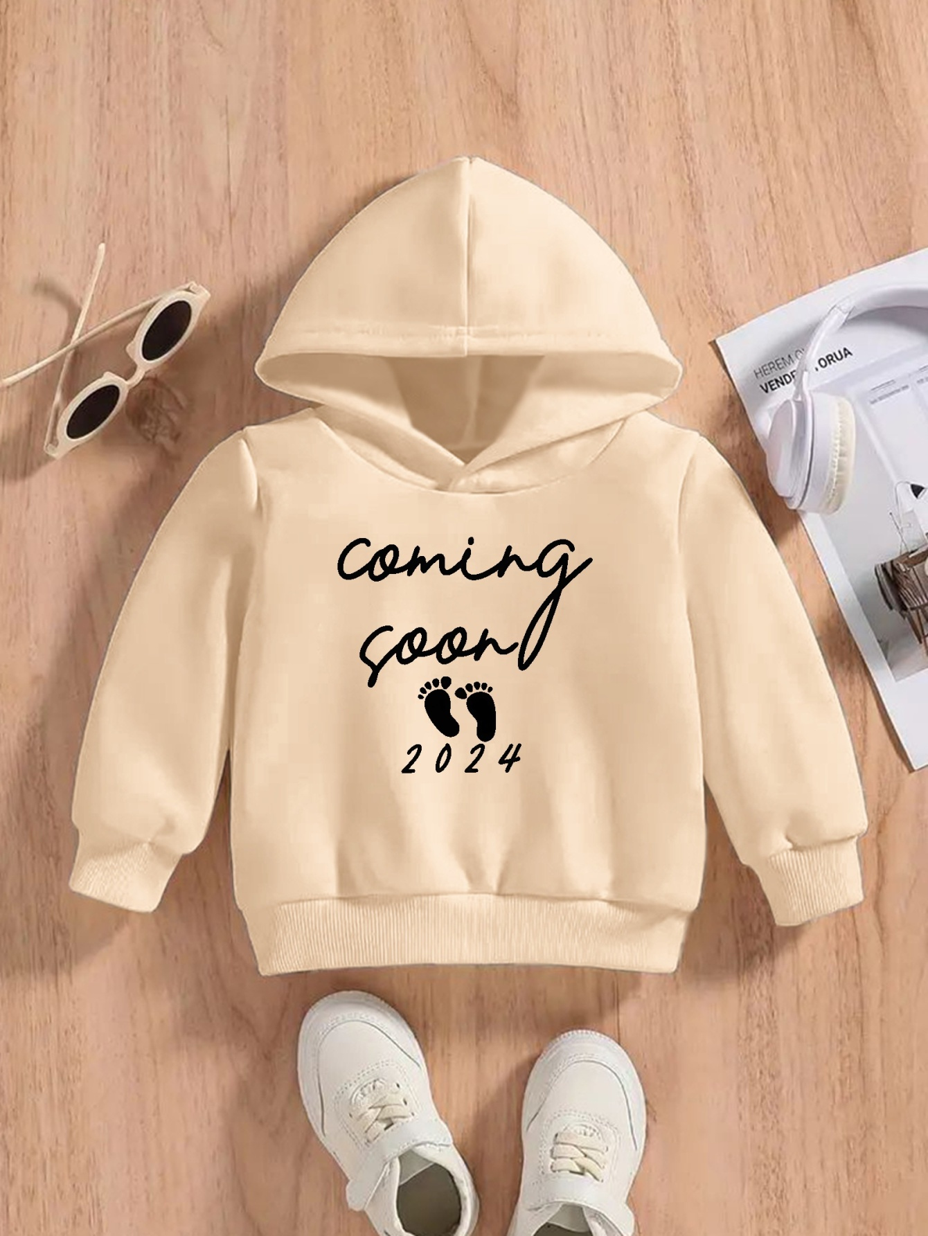 footprint graphic print boys cozy long sleeve Temu Mauritius