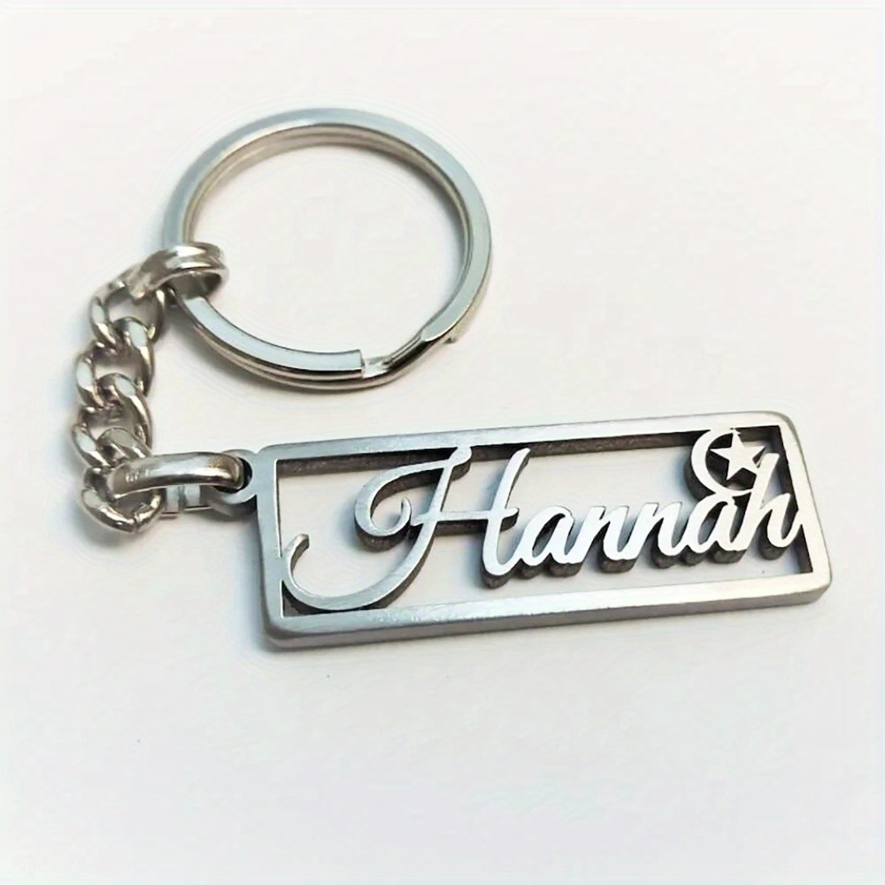 

Custom Engraved Stainless Steel Keychain - Vintage Style Personalized Gift For Men