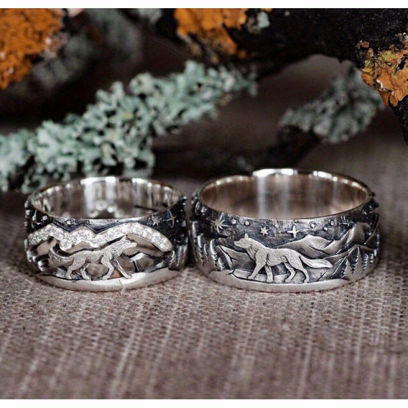 

Men's And Women' Ring, Wolf Couple Style Retro Ring , Can , Valentine's Day Christmas New Year Gift