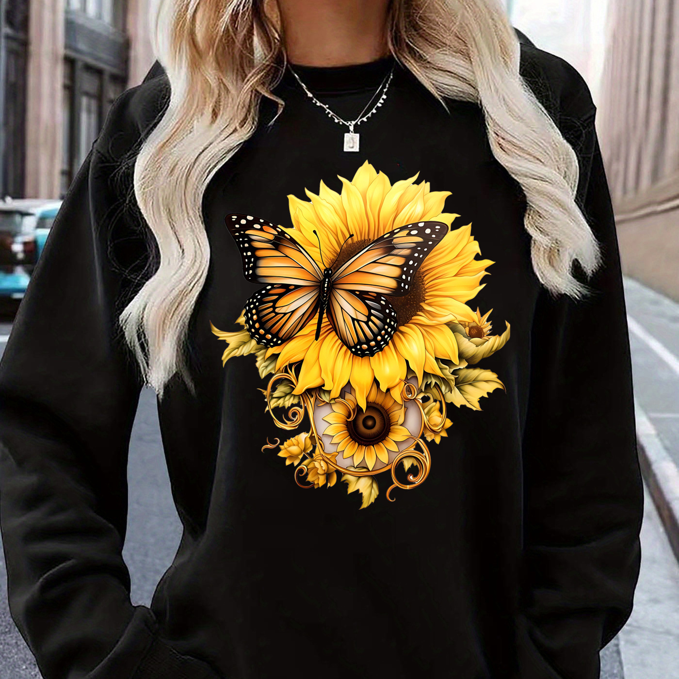 

Sweatshirt, Long Sleeve Sweatshirt For Fall & , Women's Clothing