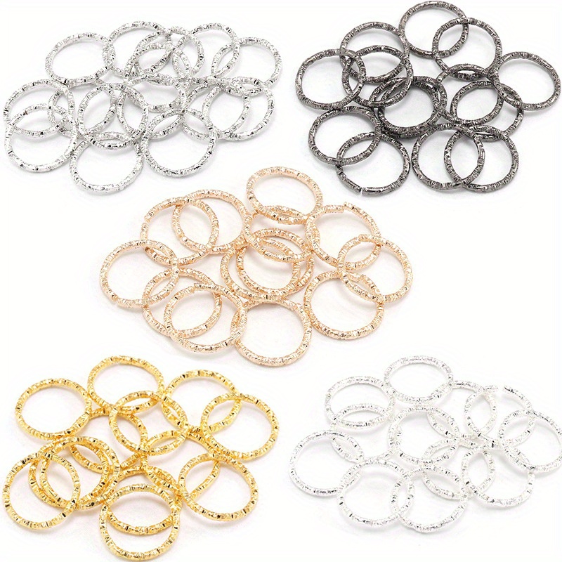 

50pcs-100pcs/pack Anneaux en relief de différentes tailles et couleurs 8mm/10mm/12mm/15mm/18mm/20mm pour la fabrication de bijoux DIY