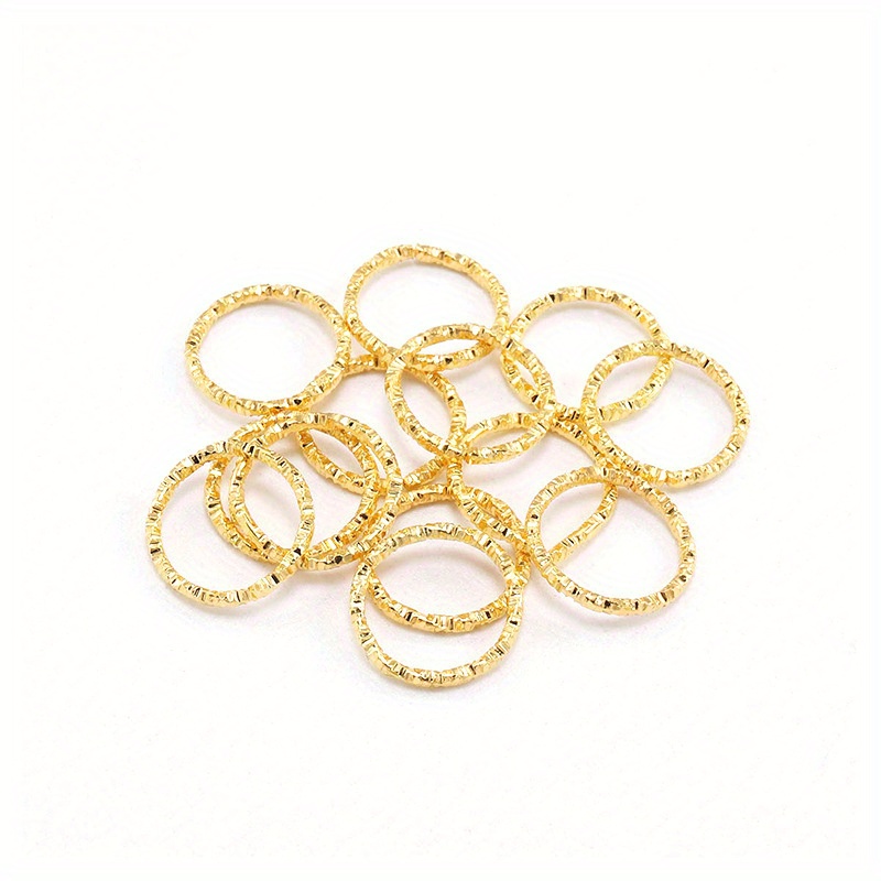 50pcs/100pcs Pack (8mm/10mm/12mm/15mm/18mm/20mm) & Stamp- Single Loop - Making Connectors Suitable For Beading, Braiding, Wire Wrapping