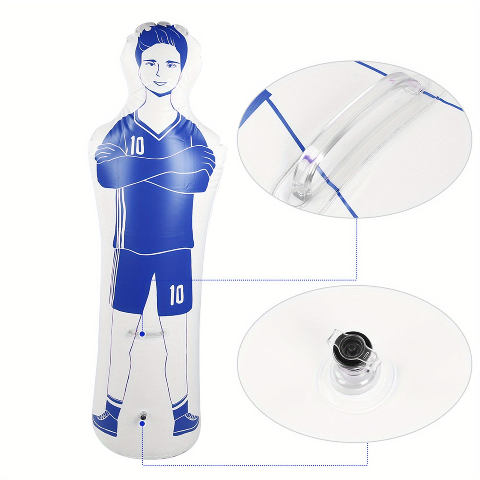 

Inflatable Football Training Dummy Tumbler Soccer 0. 35m Pvc Boxing Punching Bag 40x160cmblue