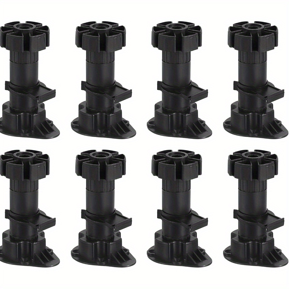 

8-pack Antique Metal Plastic Cabinet Leg Levelers - Heavy Duty Adjustable Toe Kick Feet For Kitchen And Furniture