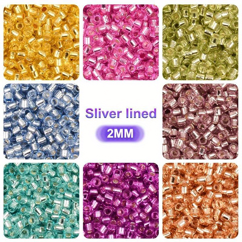 

[20g 2mm Czech Glass Seed Beads] 20g 2mm Czech Glass Seed Beads, 11/0 Loose Tube Beads, Assorted Transparent Colors With , For Jewelry Making, Diy Bracelets, Necklaces, And Crafts