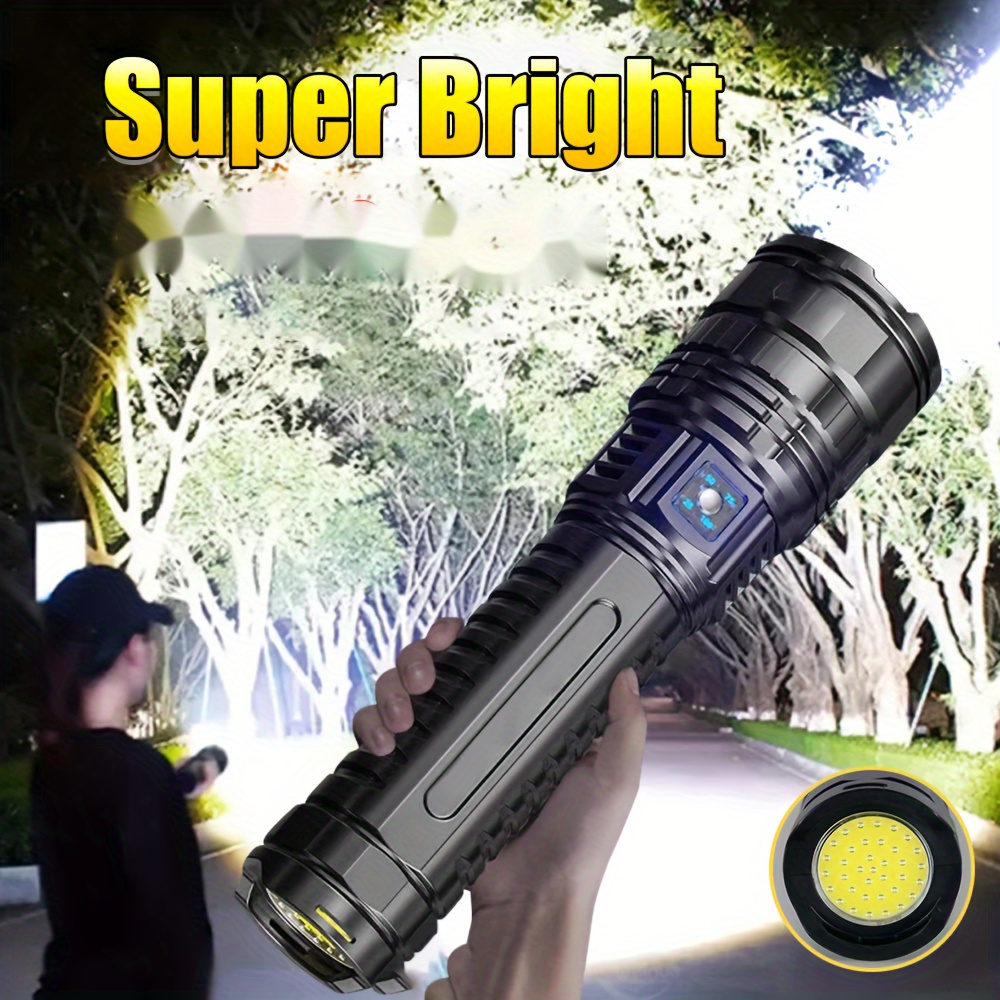 

New Most Powerful Led Flashlight Tactical Rechargeable Flashlight Built-in 15000mah Battery Long Range Spotlight Flashlight With Cob Light