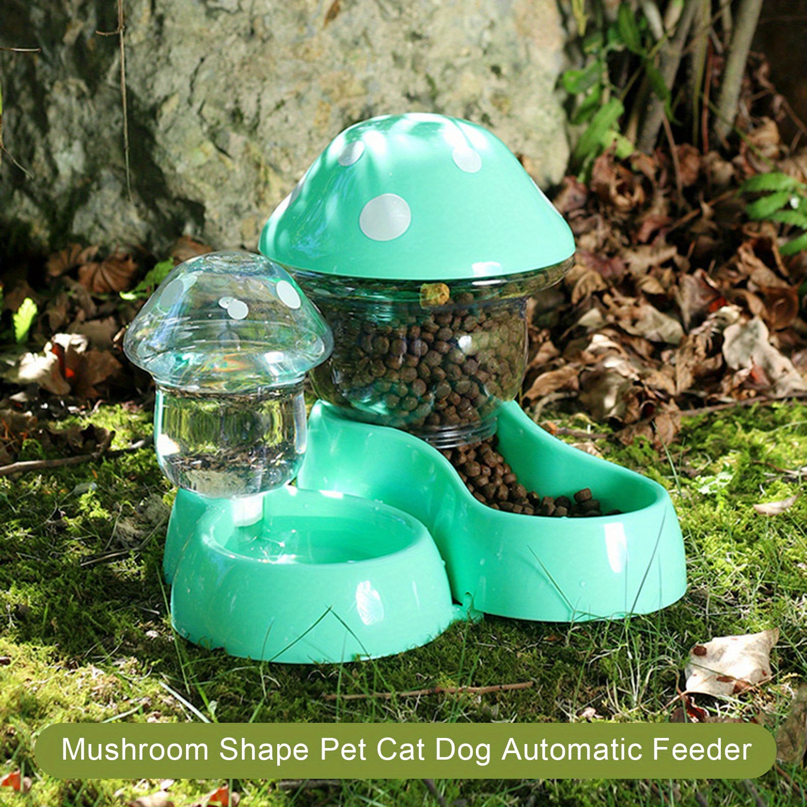 

1 Set Of Cat Water Fountains, Automatic , Large Capacity, Mushroom-shaped Pet Water And Food Containers For Dogs And Cats, Pet Supplies