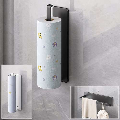 no drill paper towel holder heavy duty steel wall mount for van kitchen bathroom space saving storage organizer for