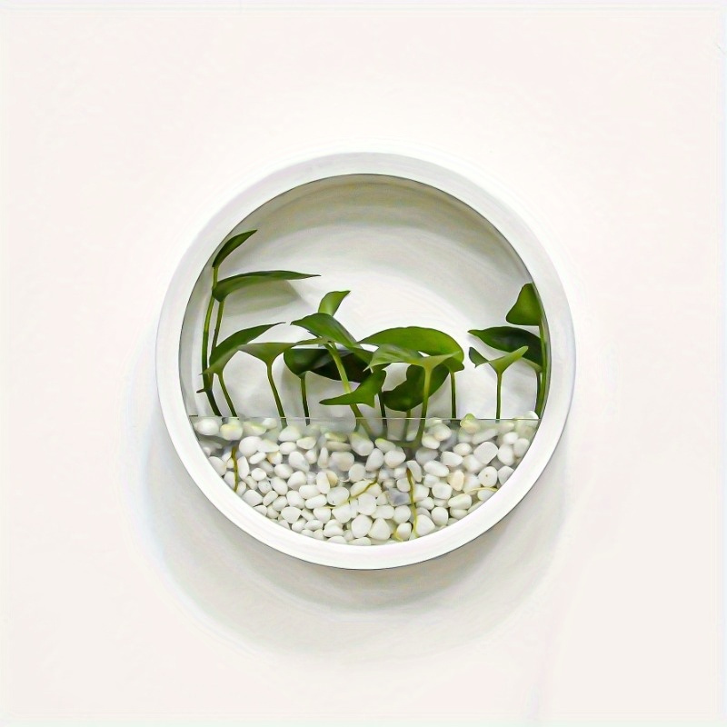 

.84" Round Wall-mounted Planter For Succulents & Air Plants - Plastic, Indoor/outdoor Decor