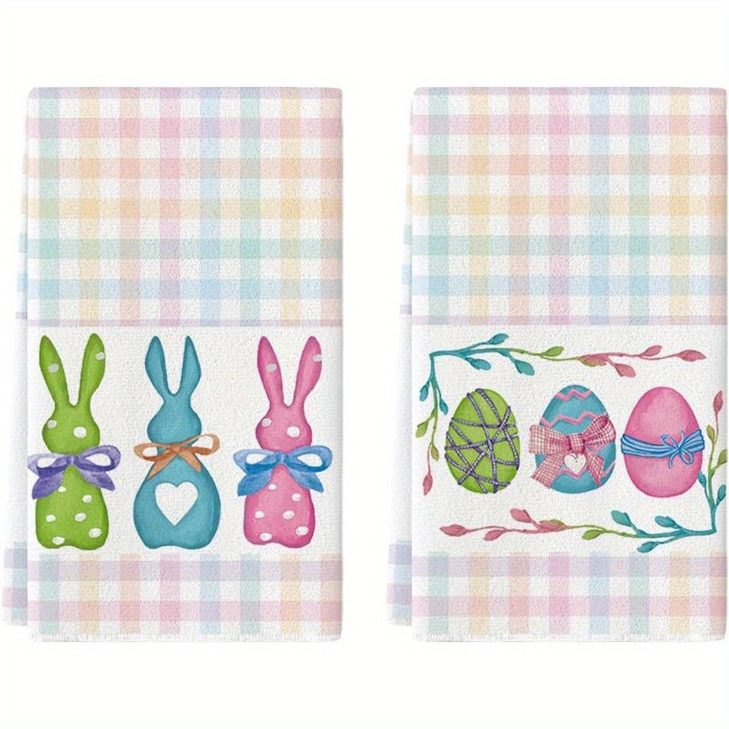 

Easter & Towels Set Of 2 - Striped Polyester Dish Towels, , 18x26 - For Decor