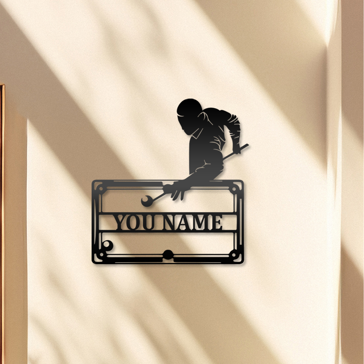 

Billiards Metal Art - Personalized Name For Decor, Iron