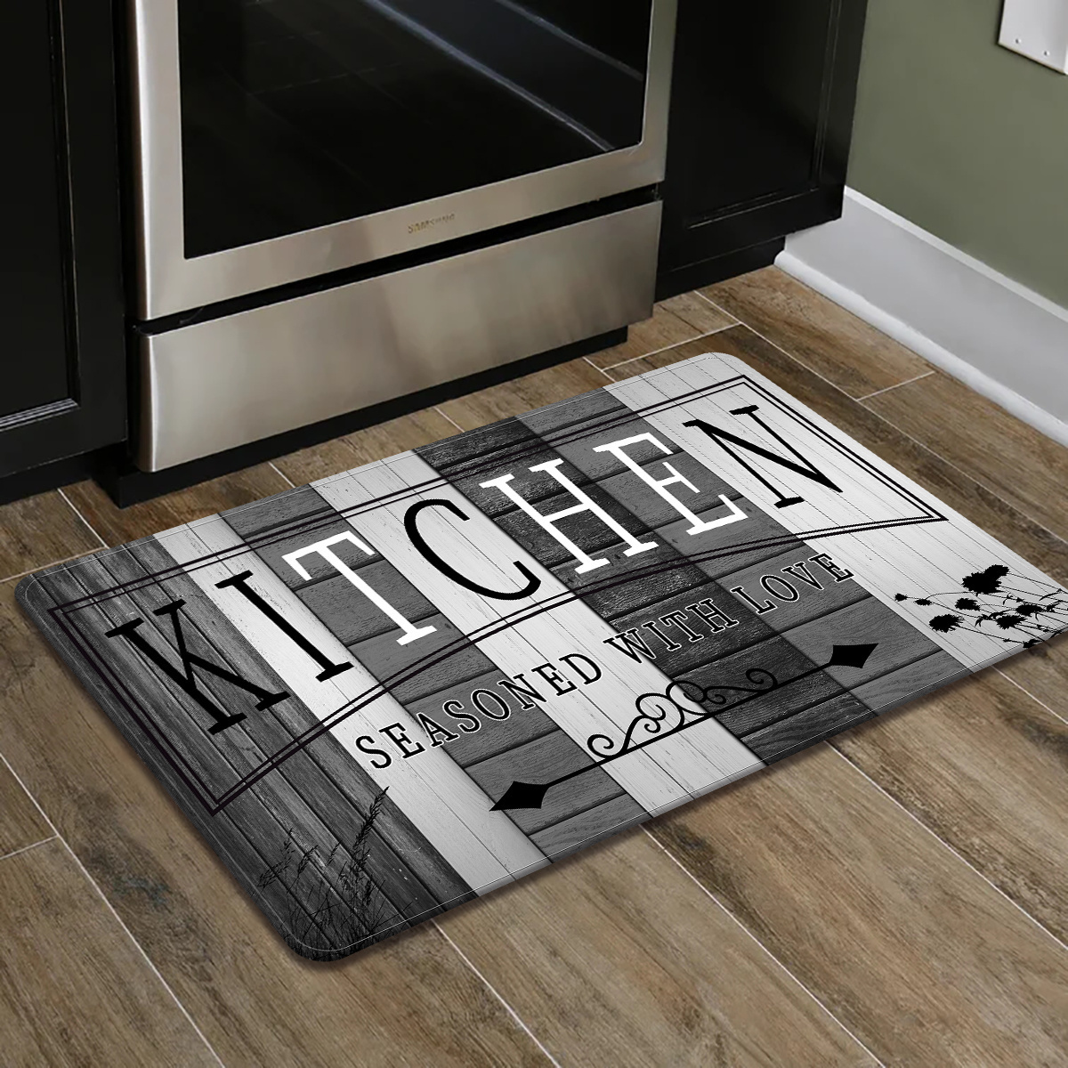 premium absorbent polyester kitchen mat non slip   floor runner with cushioned   hand wash only ideal for kitchen laundry hallway living room decor under 1 8m area   16m details 1