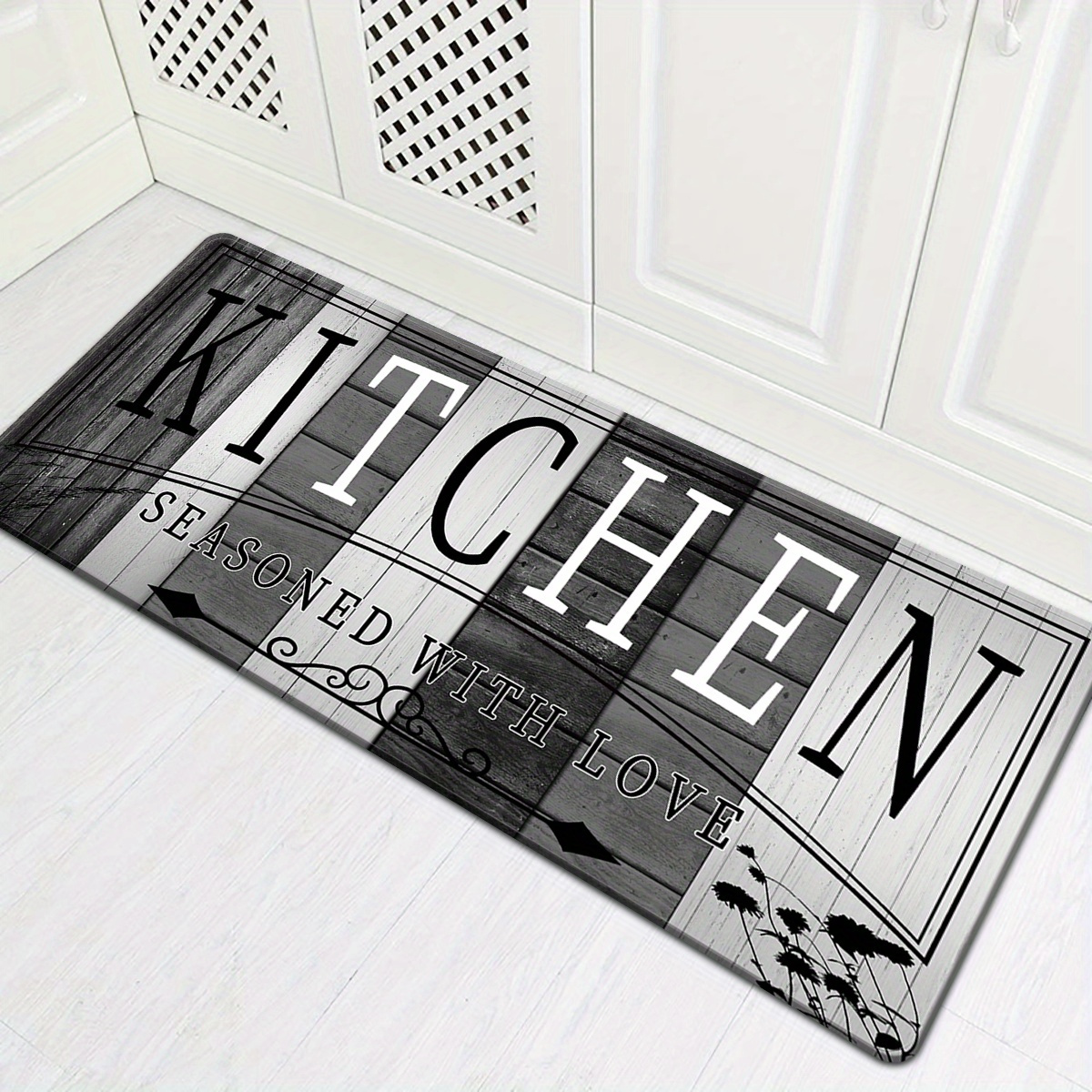 premium absorbent polyester kitchen mat non slip   floor runner with cushioned   hand wash only ideal for kitchen laundry hallway living room decor under 1 8m area   16m details 2