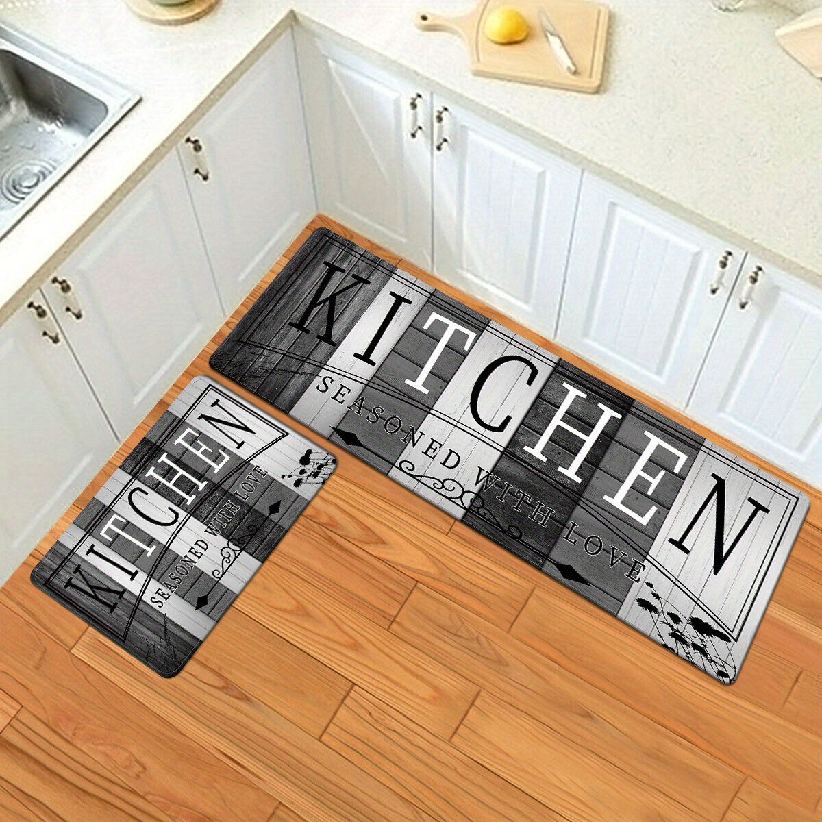 premium absorbent polyester kitchen mat non slip   floor runner with cushioned   hand wash only ideal for kitchen laundry hallway living room decor under 1 8m area   16m details 3