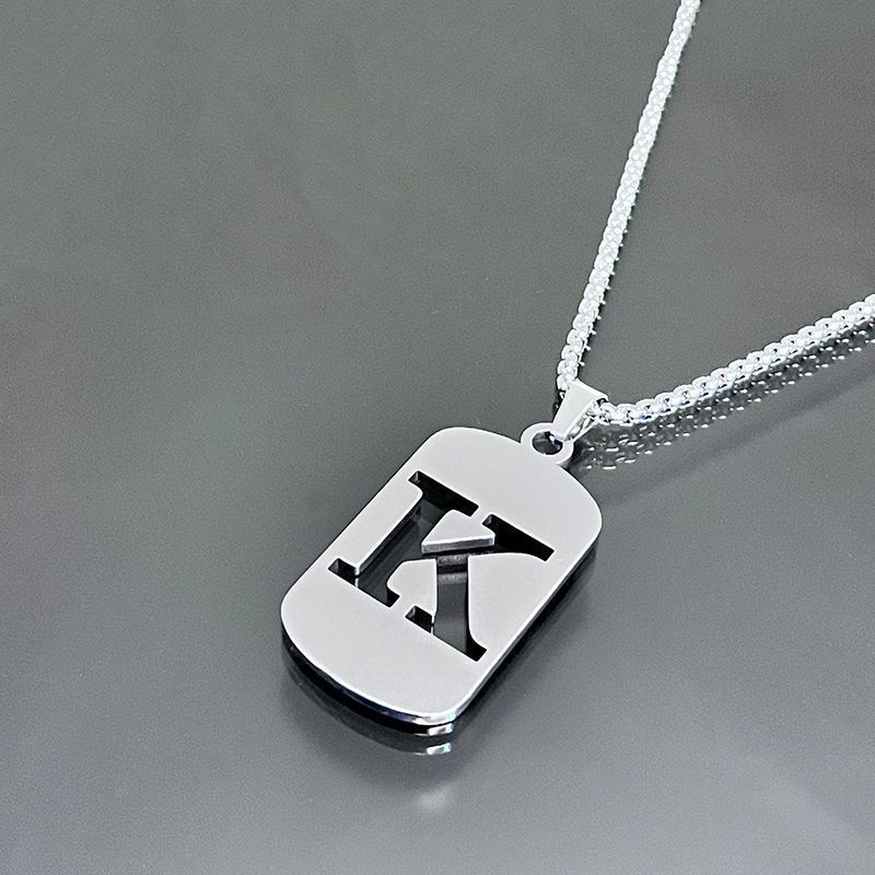 TEMU 1pc Initial Pendant Necklace, 201, , Non-fading, Stylish Punk Street Hip-hop Accessories, Unisex Sweater Chain