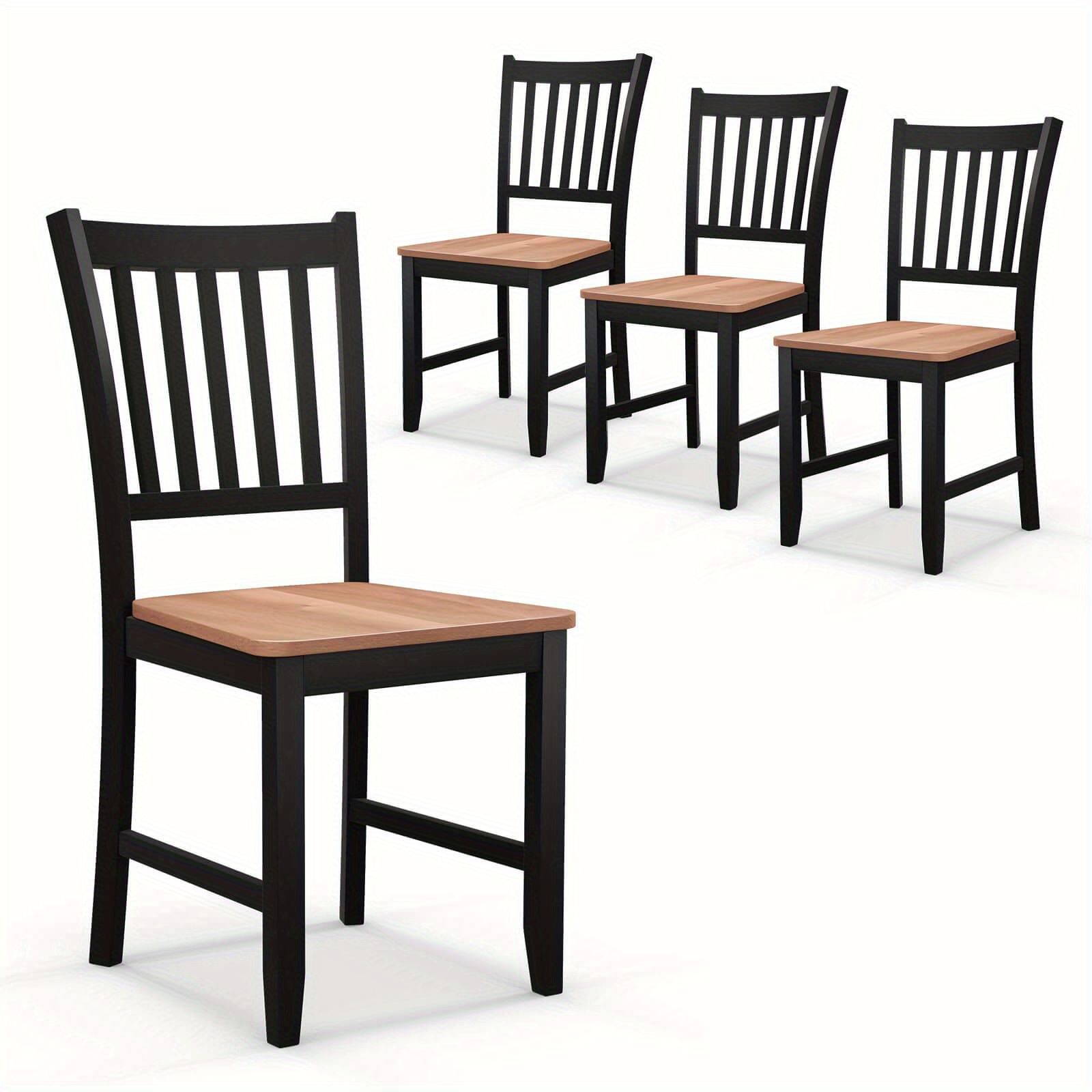 

Maxmass Set Of 4 Dining Set, Dining Ergonomic Backrest & , Armless , Multifunctional Wooden Dining Chairs For Dining