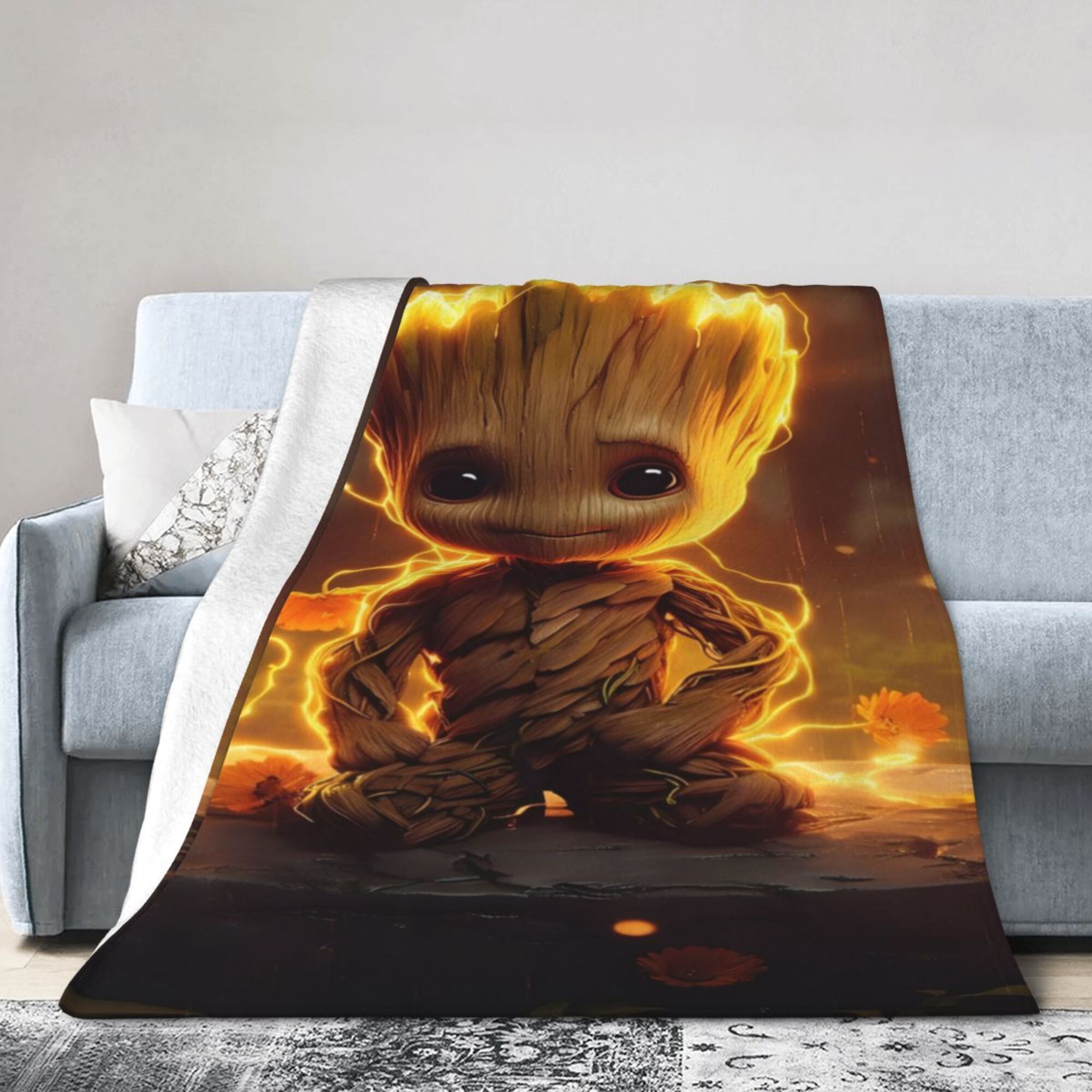 

-the-dark Fleece Throw Blanket, Warm Room Sofa Blanket, , Polyester, , Anime Theme, 250-300g Fabric Weight