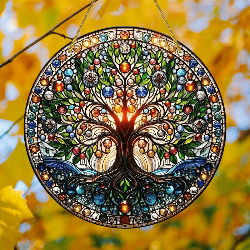 

Tree Of Life - 8" Diameter, Pre-drilled For Easy Hanging, Smooth , Indoor & Outdoor Decor, Ideal Gift For Birthdays &