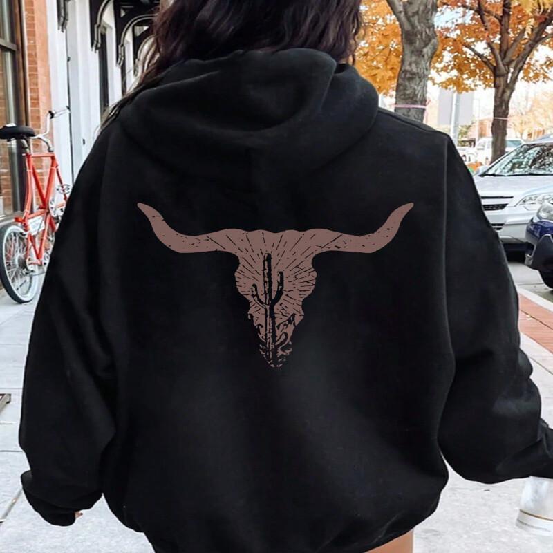 

Western Cowboy Pattern Polyester Casual Hoodie