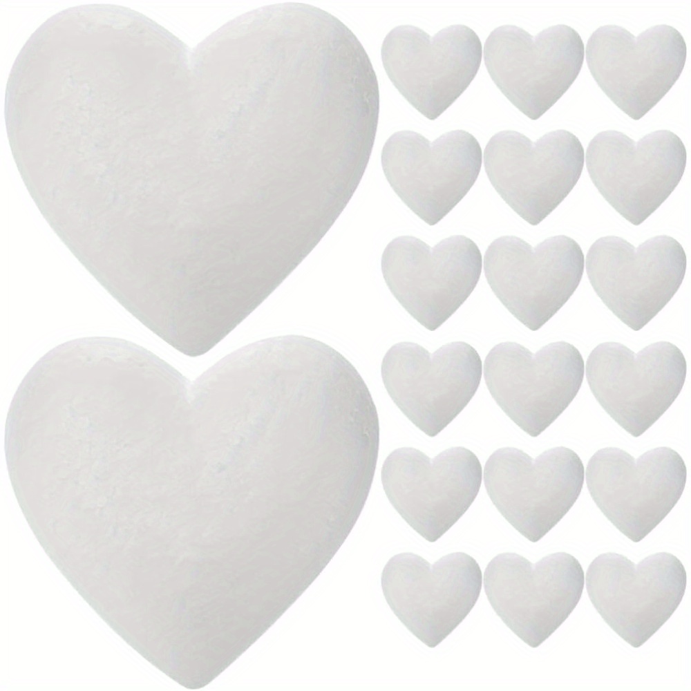 

20pcs Heart-shaped Craft Foam Balls, 8.5cm Polystyrene Foam Hearts For Arts, Valentine's Day, And Wedding Party Decorations