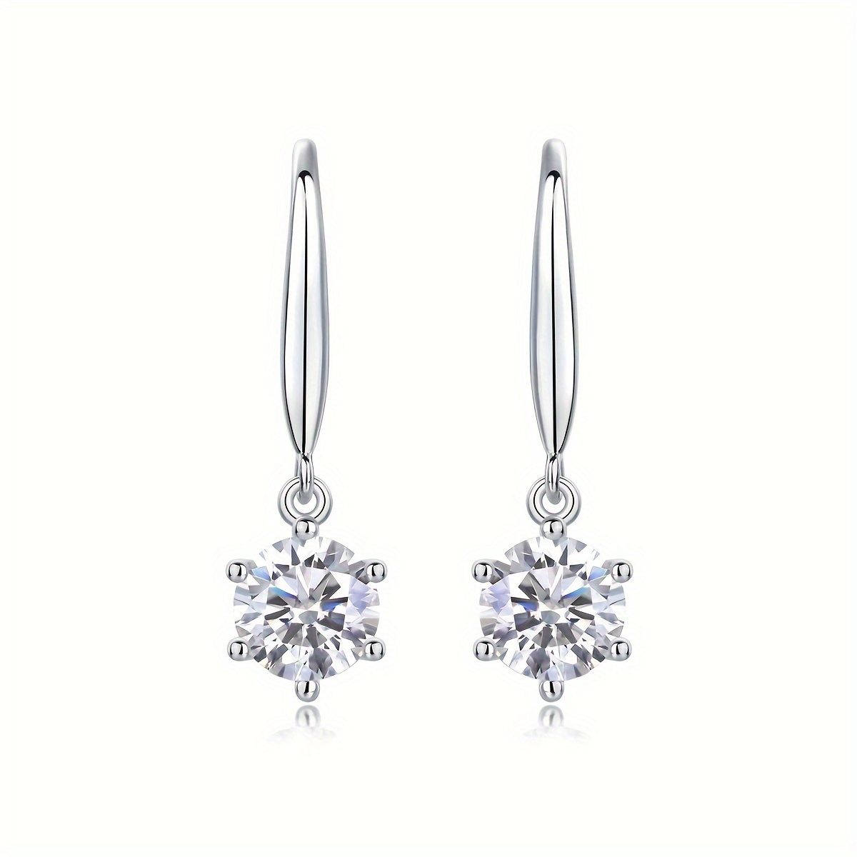 Ladies' Luxury S925 Sterling Silver Zirconia Earrings - Hypoallergenic, Nickel Free, Durable, Sparkling - Perfect For Valentine's Day, Engagement, Birthday, And Gift Occasions