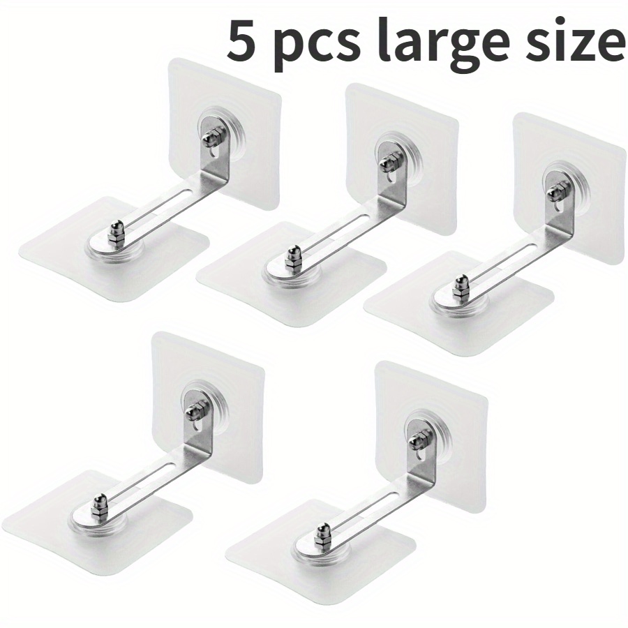 5/10 Sets of Adjustable Anti-Tip Furniture Anchors, Plastic No-Drill Cabinet Wall Safety Straps, Removable Adhesive Bookshelf and Dressing Table Stabilizer Kits, Anti-Shock Equipment