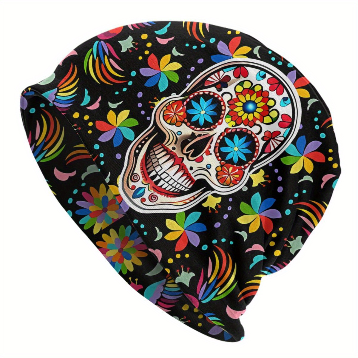 mexican day dead sugar skull beanie cap fashion knit Temu United