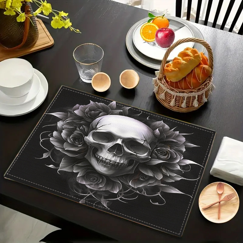 

Themed Painted Linen Placemats (2/4pcs) - Heat Resistant, Non-slip Table Mats For Kitchen & Party Decor