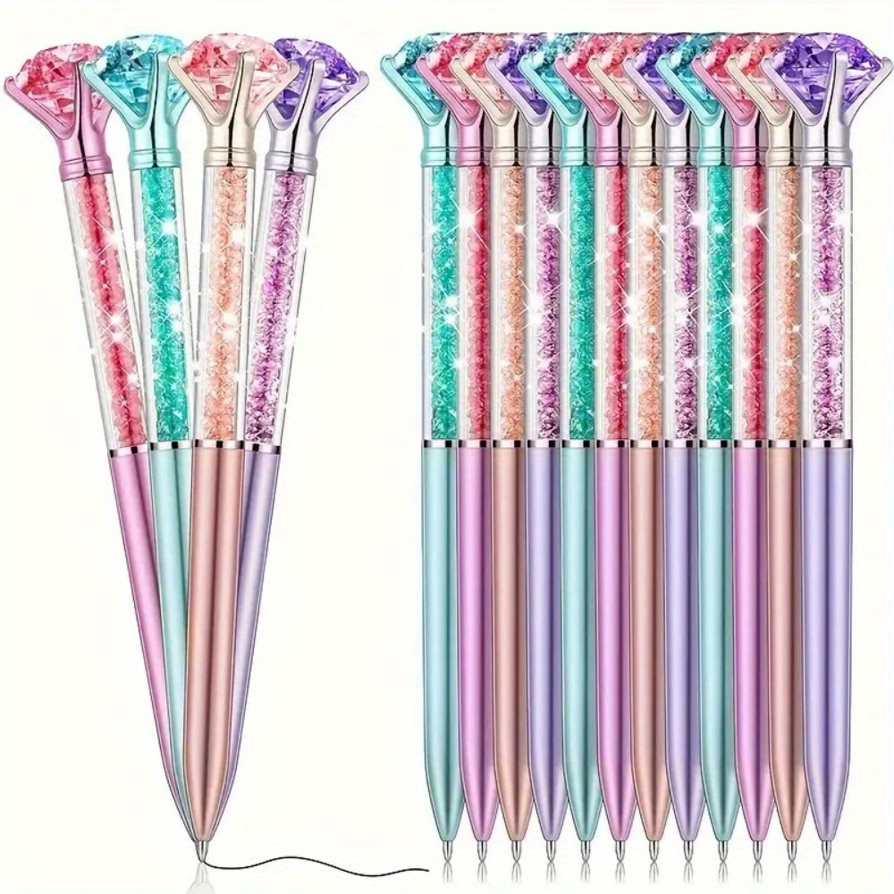 TEMU 16pcs Crystal Pens Ballpoint Pens Office Supplies Décor Gifts For Women Bridesmaid Coworkers Cool Fun Fancy Novelty Accessories Christmas Gifts