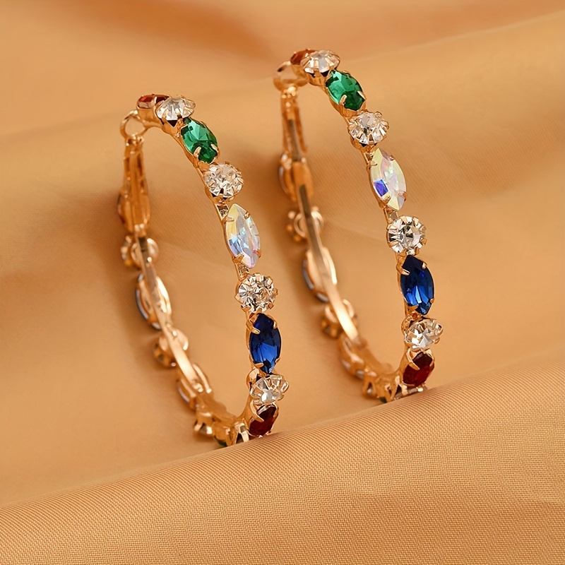 

Autumn And Winter Women's Elegant Geometric Ring Earrings Set With And Synthetic Zircon Women's Jewelry, Casual Wear Matching