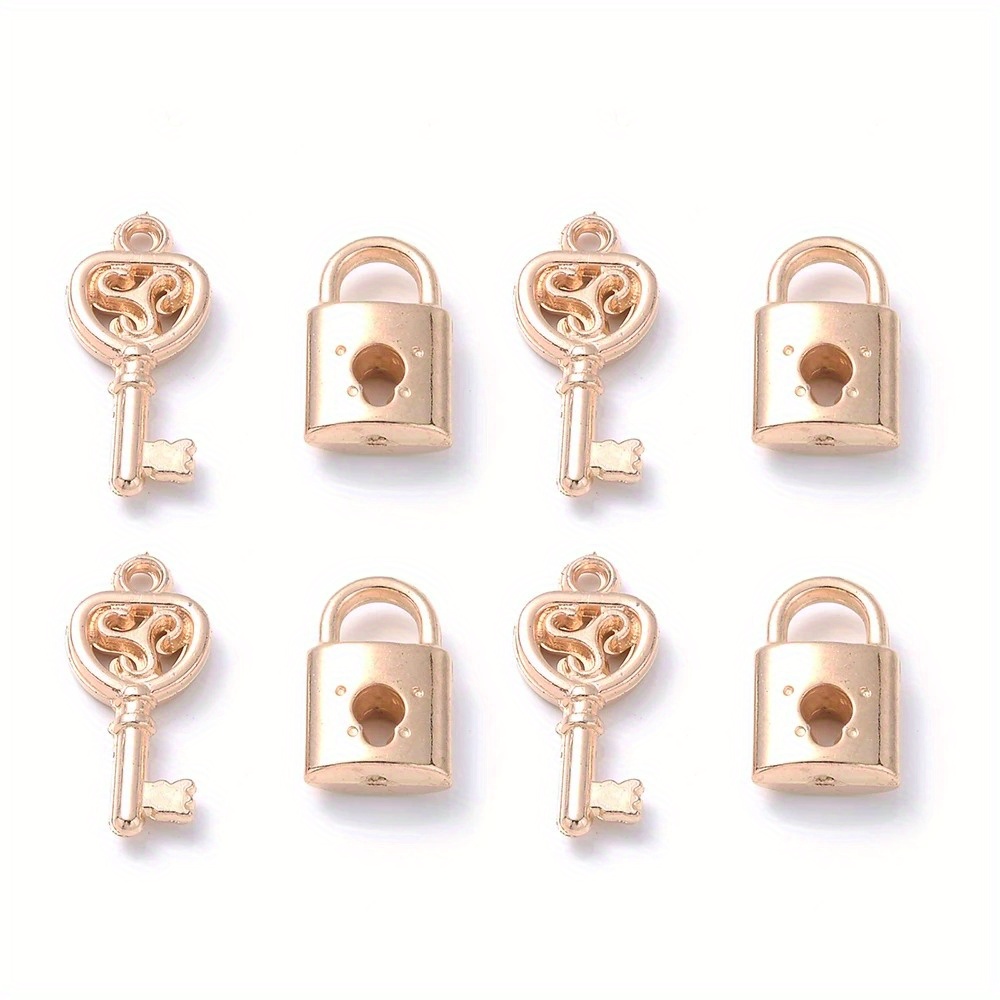 E-shop 50 Stück CCB Goldschlüssel-Anhänger-Set für DIY-Armbänder, Halsketten und Ohrringe – Dekorative Accessoires
