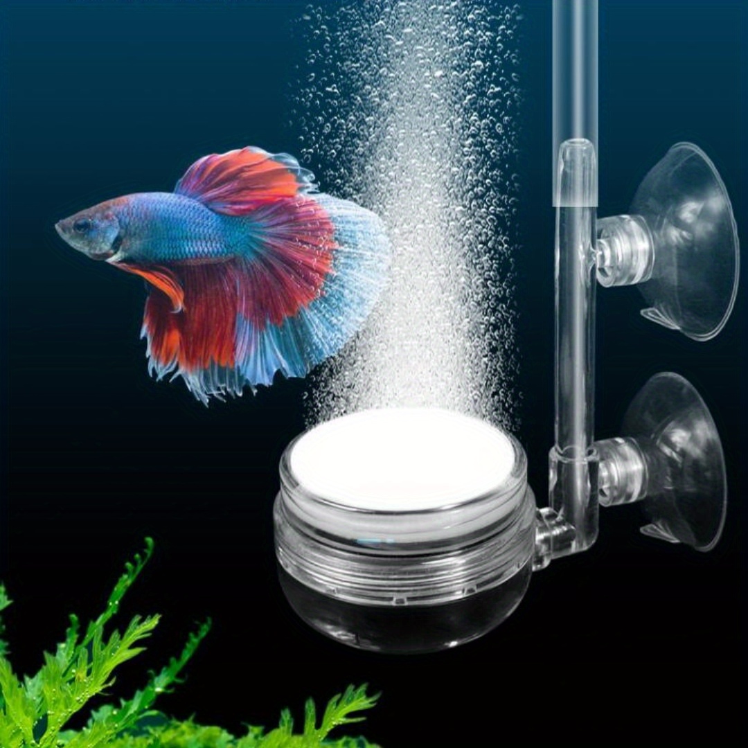 

1pc Acrylic Transparent Aquarium Air Pump With Air Diffuser, Silent Low-pressure Oxygenation For Fish, Uncharged, Pc Material, No Battery Required