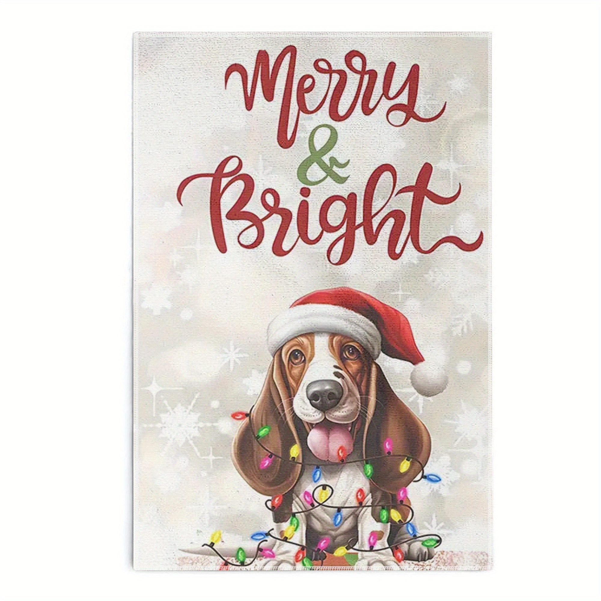 

Christmas Basset Towel - 18x26" & -dry Dish Cloth, For & , Polyester, , For Christmas