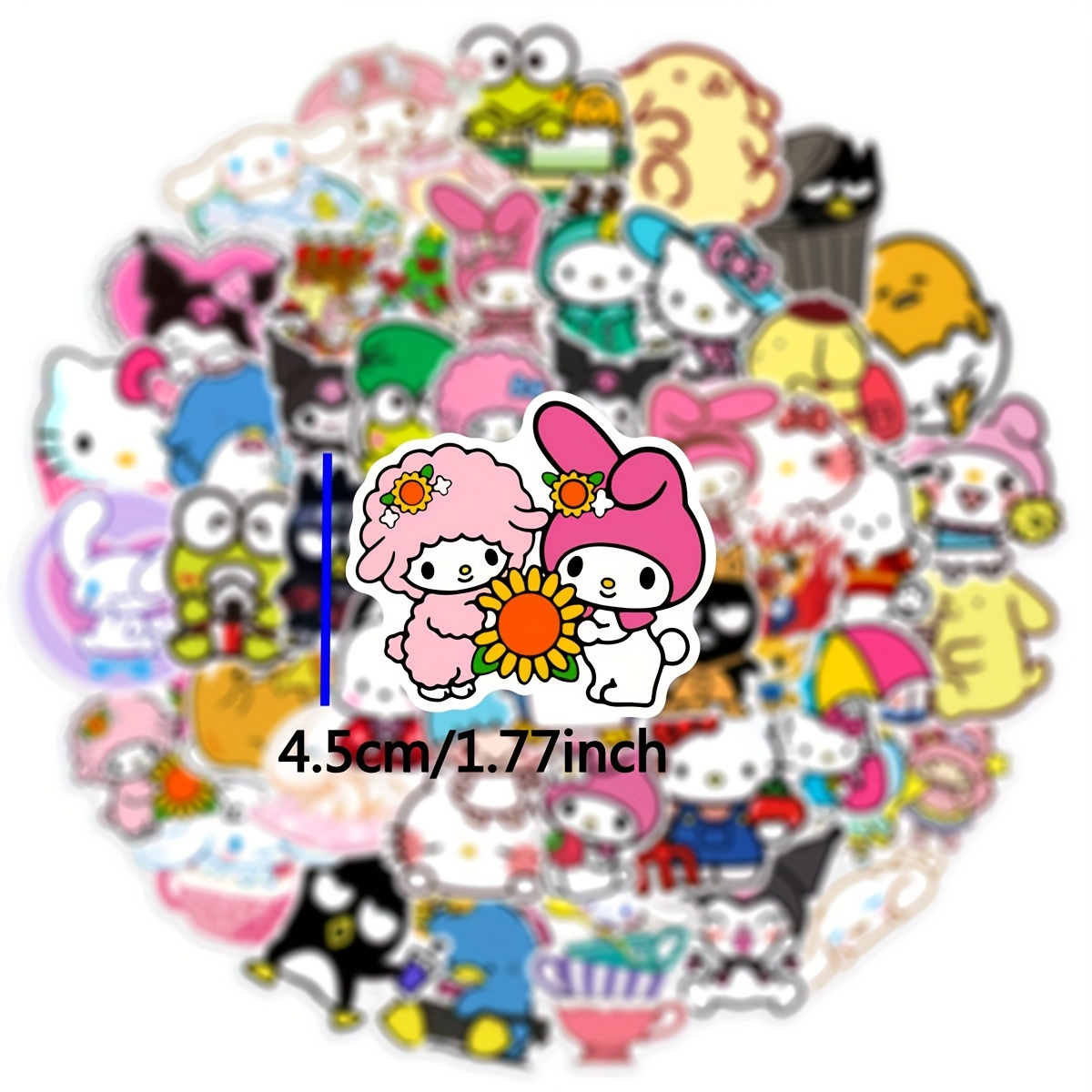 Sticker Kawaii 50pcs 90s Anime per Bambini - Adesivi per Bottiglie e Laptop