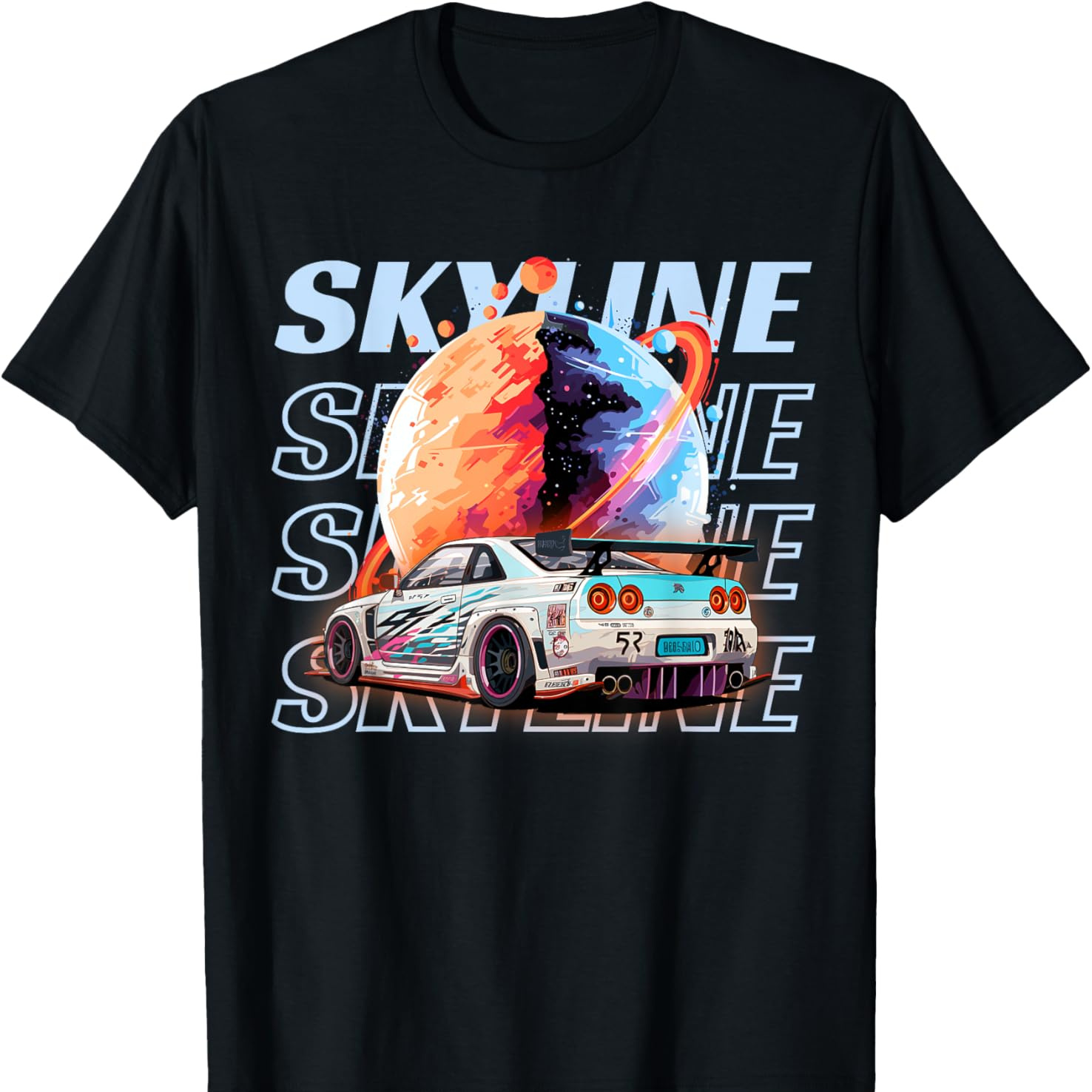 

Jdm R34 Space Theme Text Japan Graphic T-shirt Pure Cotton Interesting Design Diy Short Sleeve T-shirt For Men, Soft And Breathable, Suitable For , Comfortable, Casual And Sports, And Christmas Gifts