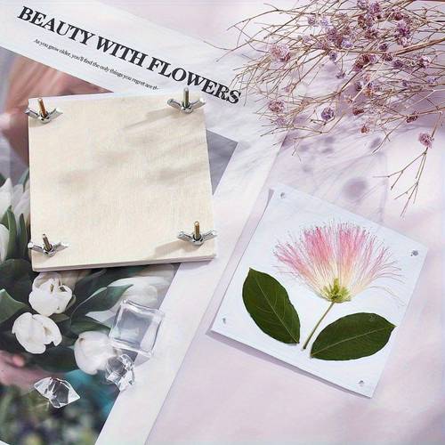 1 set wooden flower press kit botanical specimens leaves and flowers with ease diy craft tool for hardware and endless creative