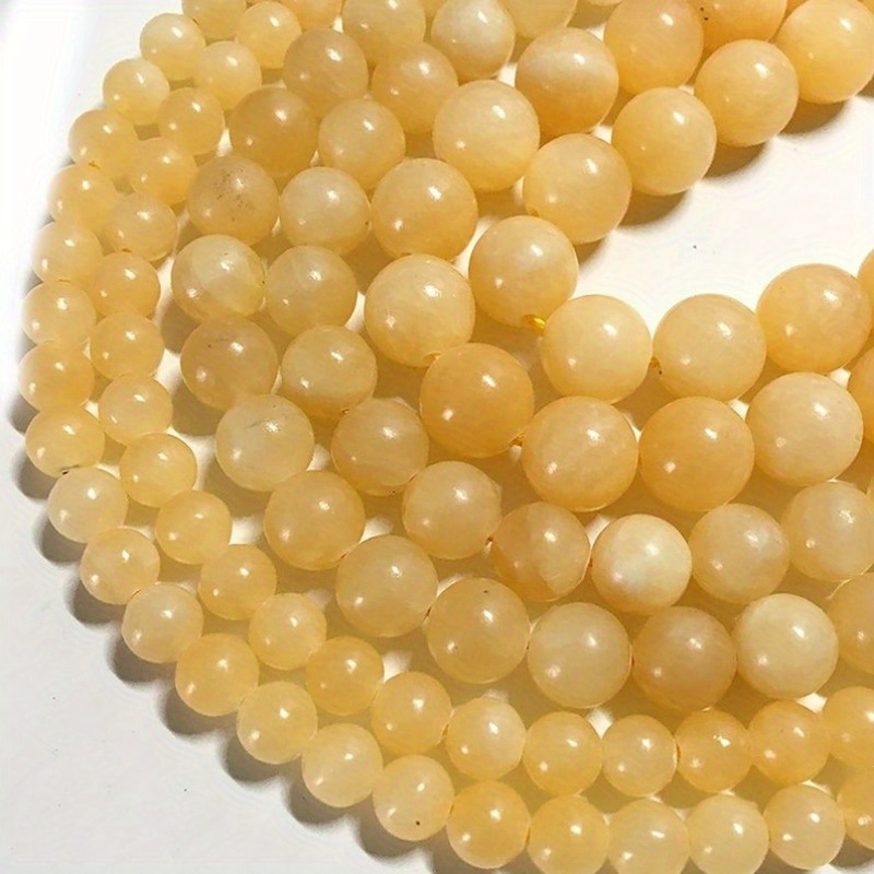 

1 Strand Of Polished Honey Yellow Beads, 4mm-12mm Round Gemstones, 15'' - Ideal For Crafting, Making| Beads|smooth Texture Beads, Beads For Jewelry Making