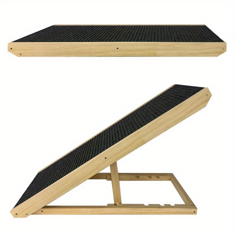 Image of Dog Ramp 60cm Cat Ramp Folding Ramp Dog Height Adjustable Pet Ramp Adjustable Dog Stairs For Small Non-slip Load Capacity Up To 100kg