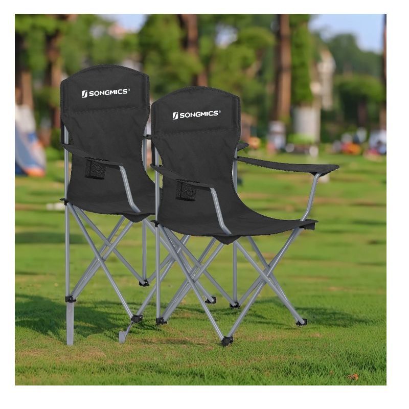 

Songmics Set Of 2 Folding Camping Chairs - , , Max. 330 Lb, Cup , For Camping, ,