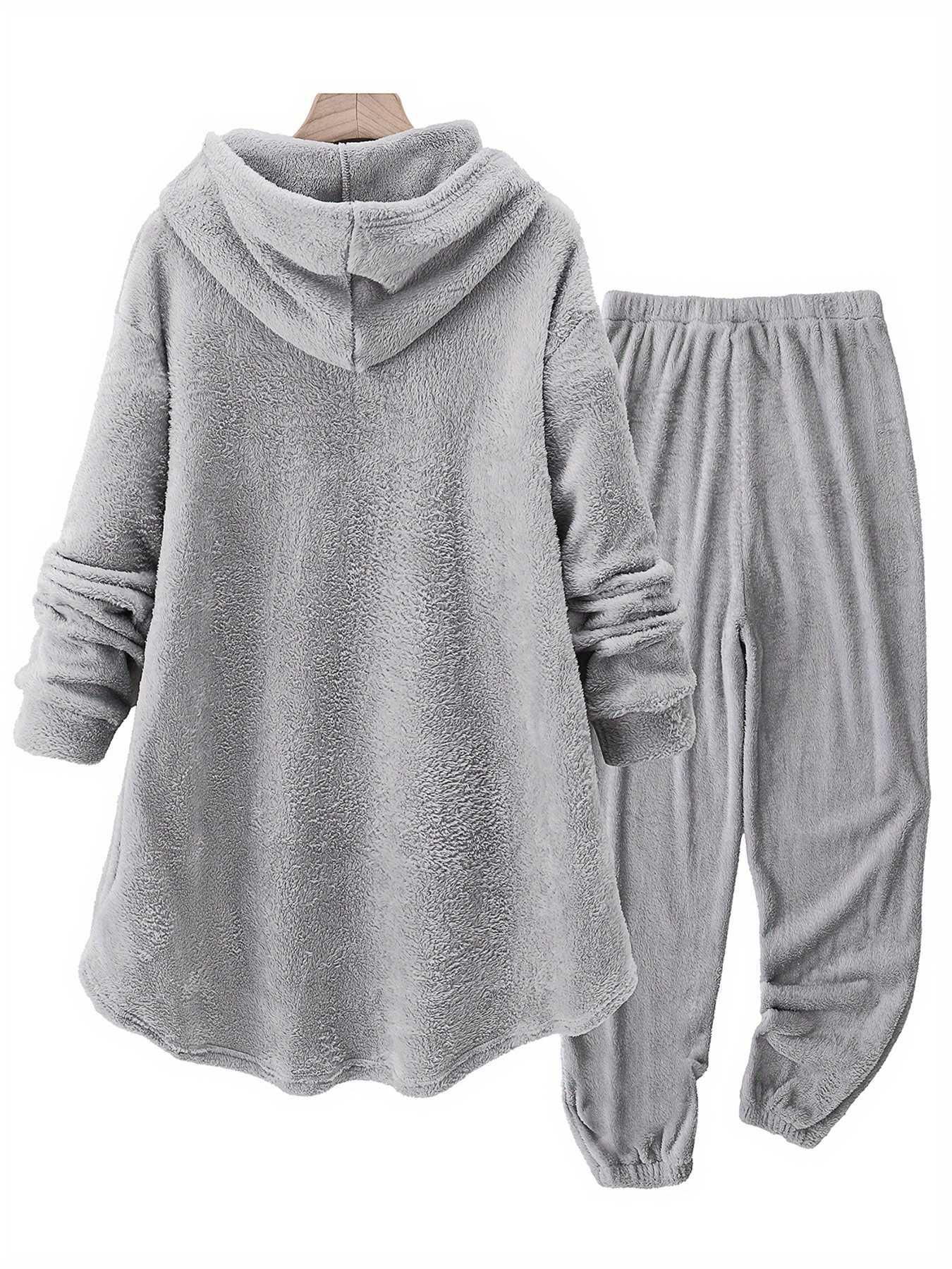 plus size hooded loungewear set bowknot pattern polyester Temu